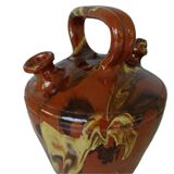 Gargoulette antique en poterie à glaçure jaspé, catalane