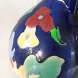 Pair of hand-painted earthenware cruet jug vases. Numbered