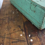 Green vintage wood tool case