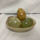 Series of three onyx eggs and XXth cup