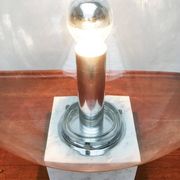 Mid-century glass and marble table lamp 3480 by Erco, 1960s.