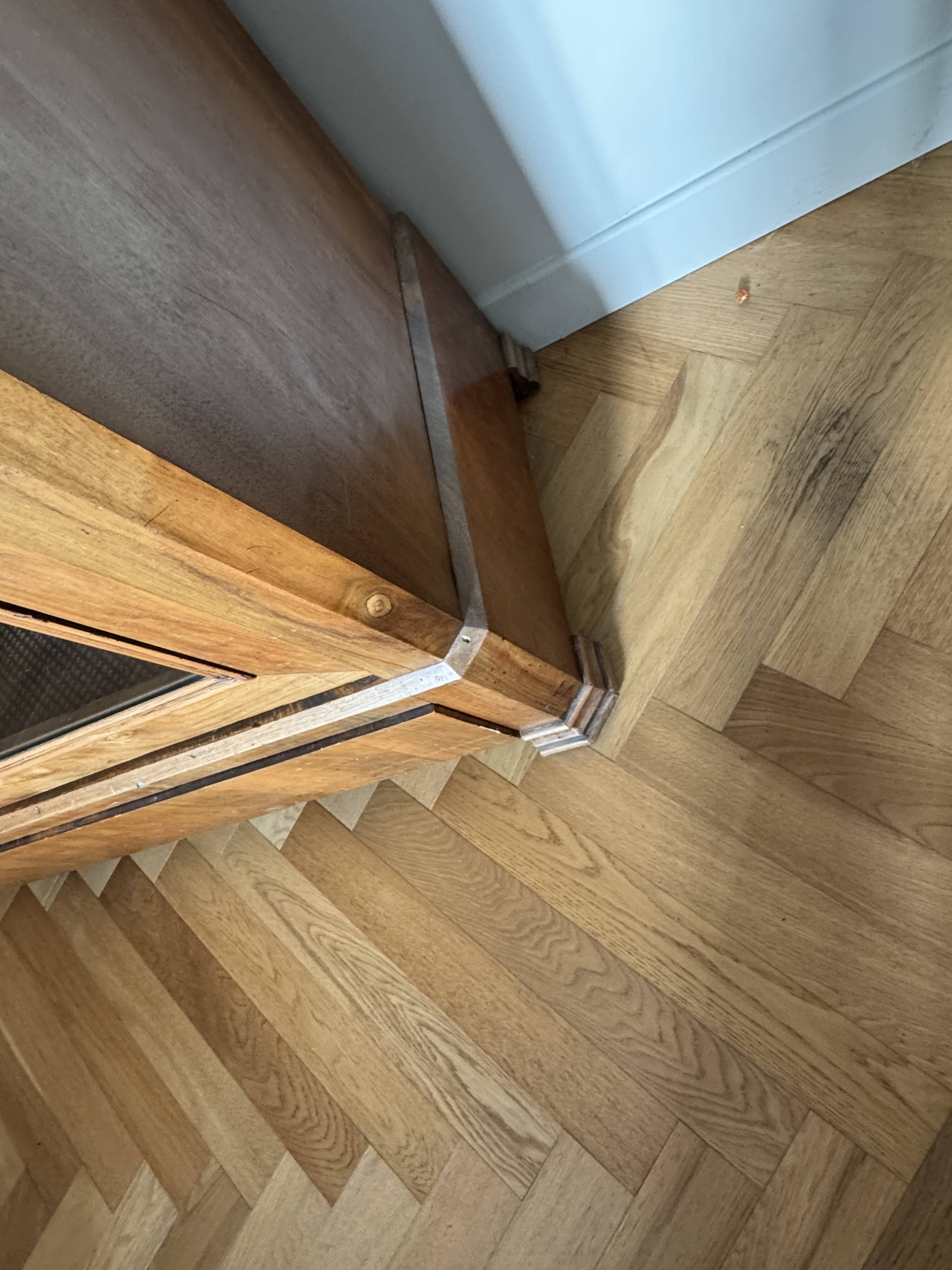 American walnut glass cabinet/bookcase