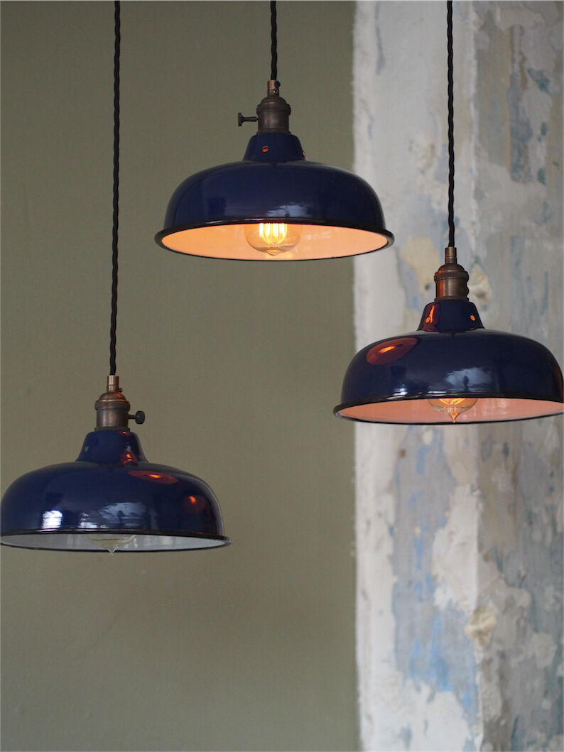 Day blind emailed midnight blue industrial lamp