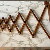 Erik Hansen vintage teak accordion scissor wall lamp
