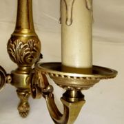 Old bronze double candle holder wall light