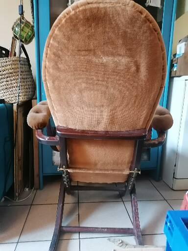 Relax armchair velvet chesterfield brown vintage 70s