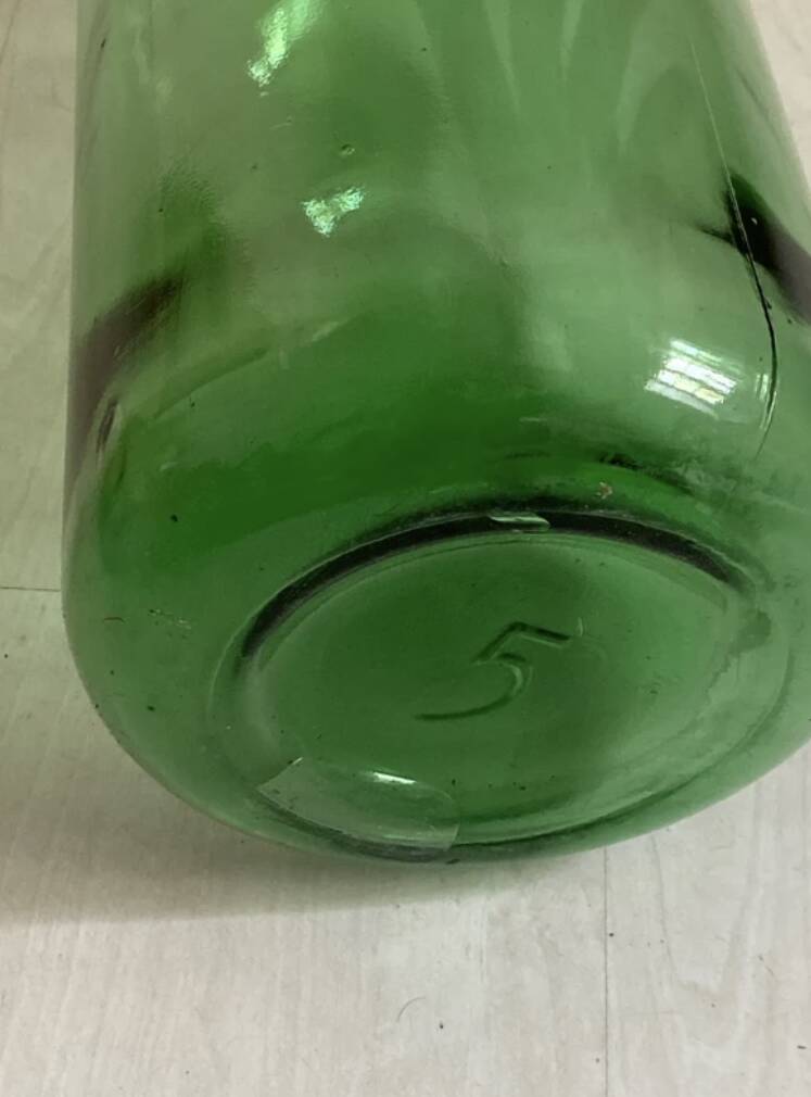 Dame jeanne vase vintage vert 5 litres