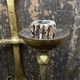 Pair of XXL torchlight sconces in golden beaten iron Italian work 1960