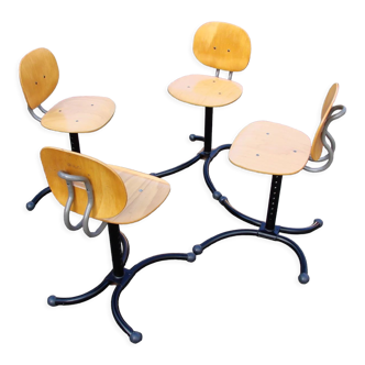 Ensemble de 4 chaises Kinnarps, années 1970