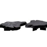 Table basse bois brûlé