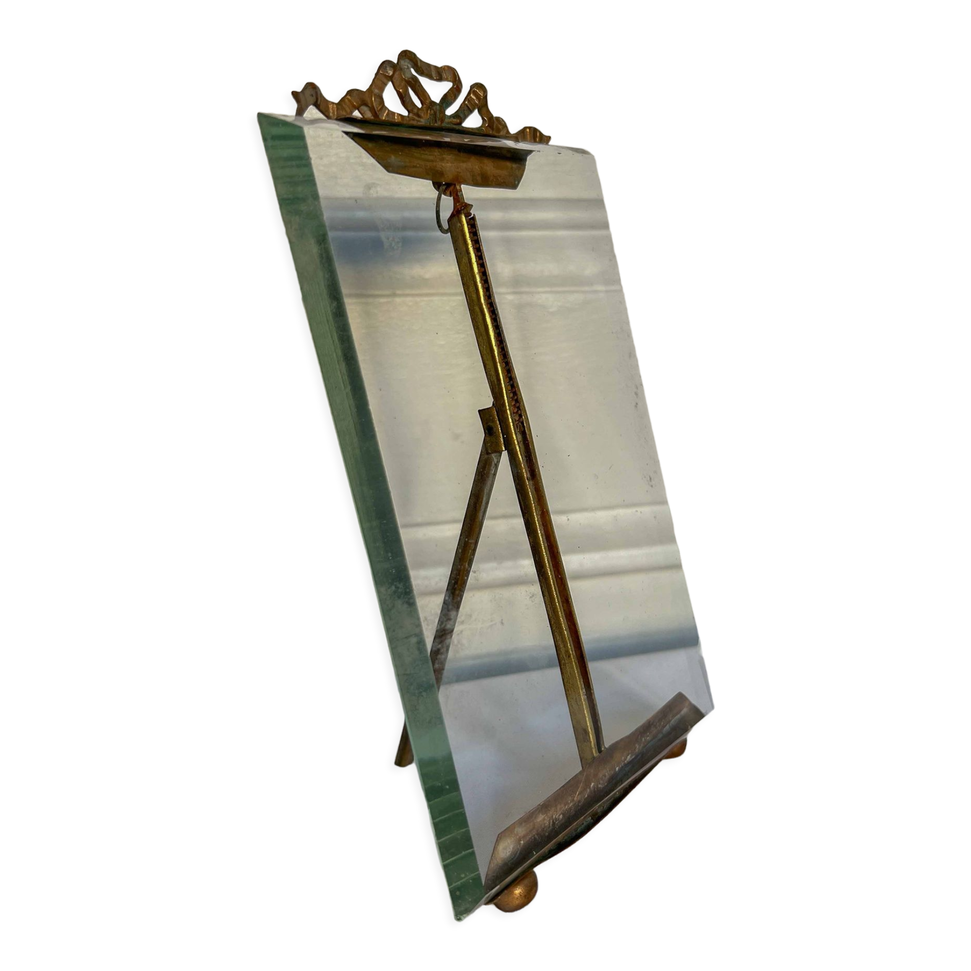 Brass frame and beveled glass