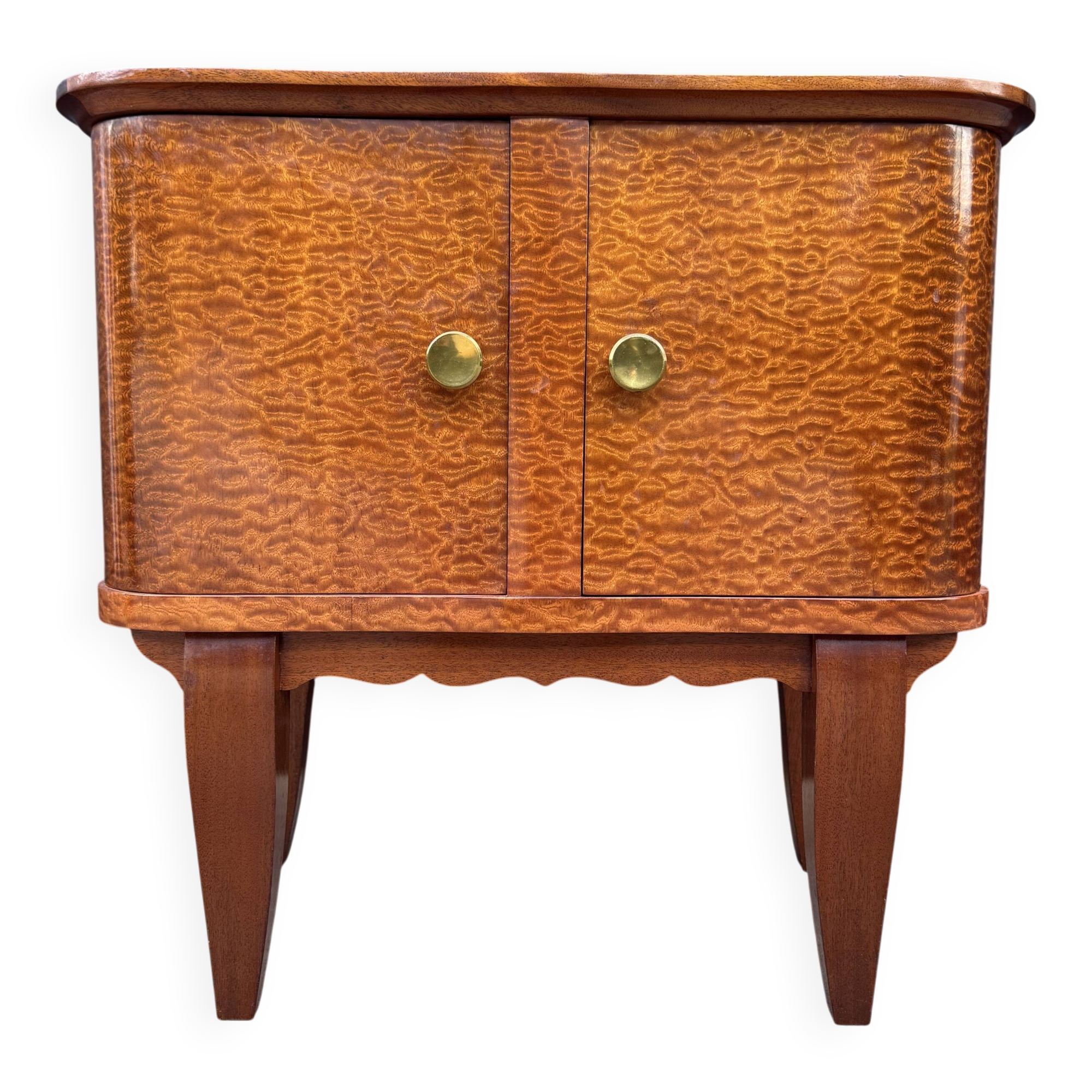Mahogany veneered bedside table from the 1950s.