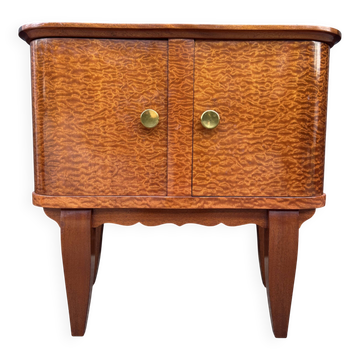 Mahogany veneered bedside table from the 1950s.