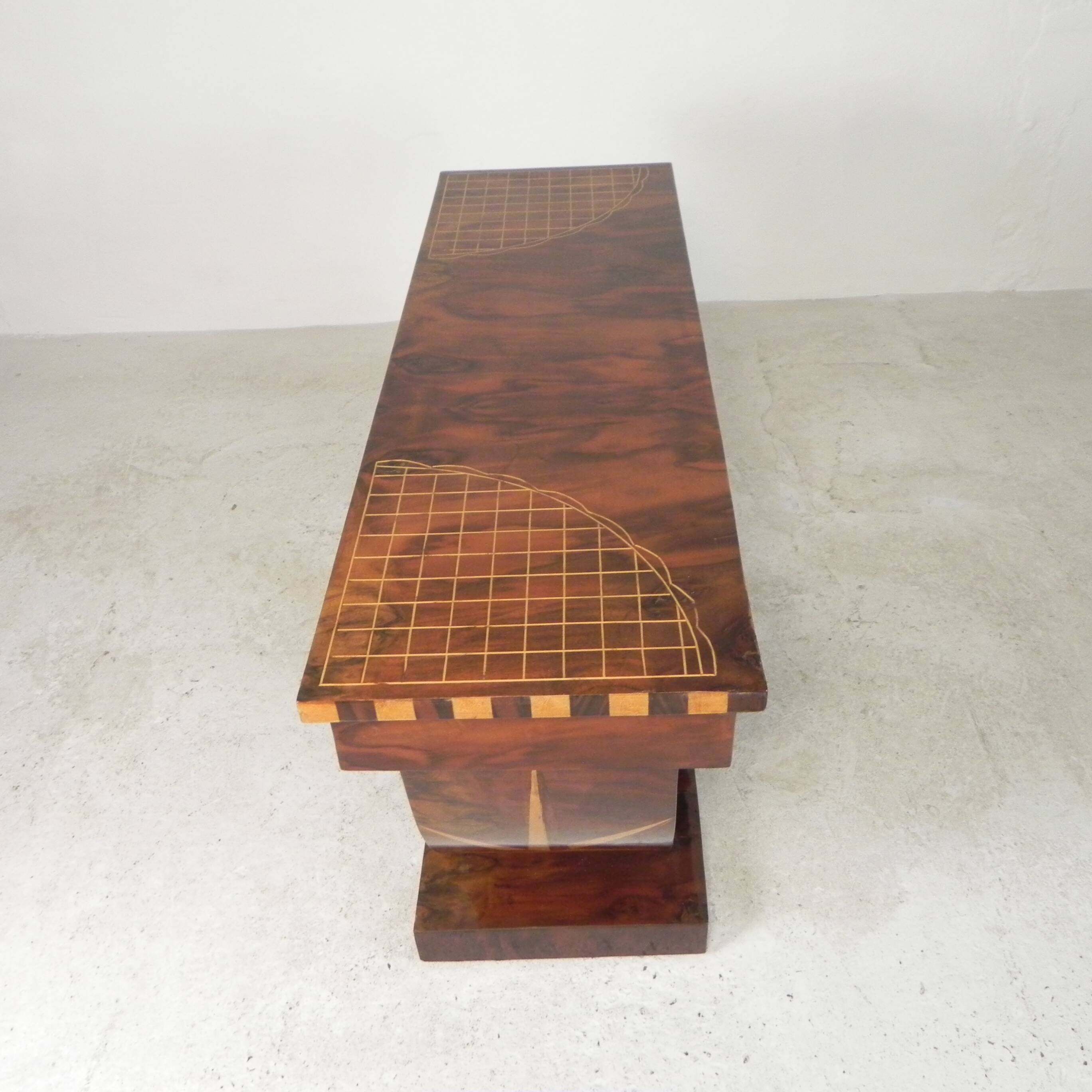 Art Deco style console table in wood marquetry