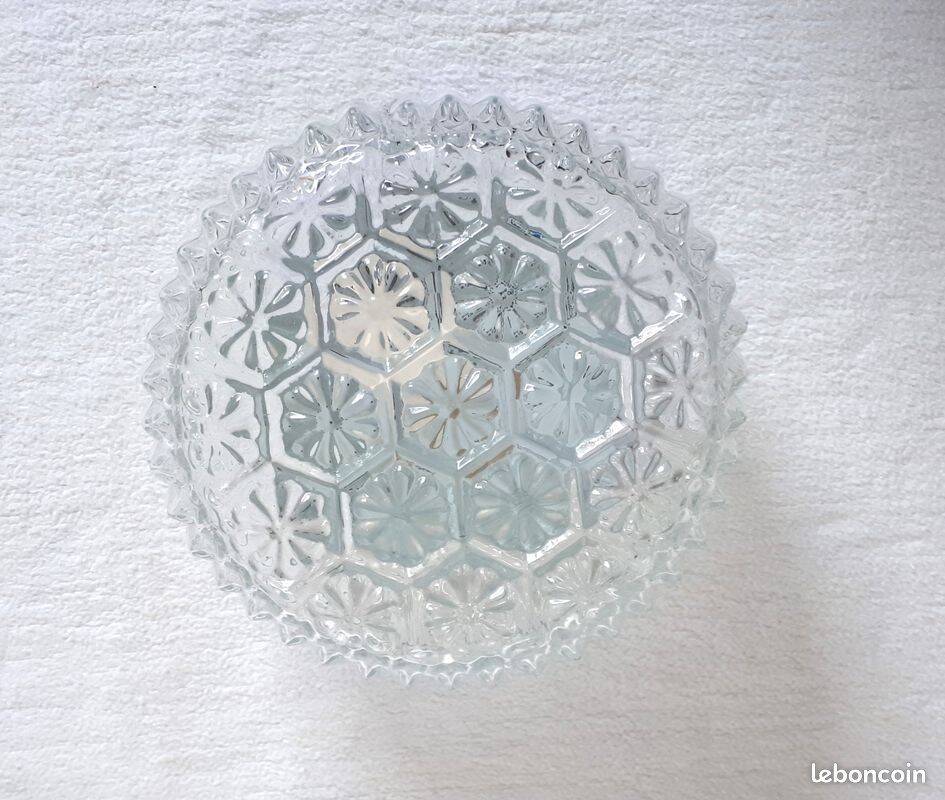 1970s Retro Vintage Ceiling Light / Wall Lamp with Flower Power Design, Cabochons