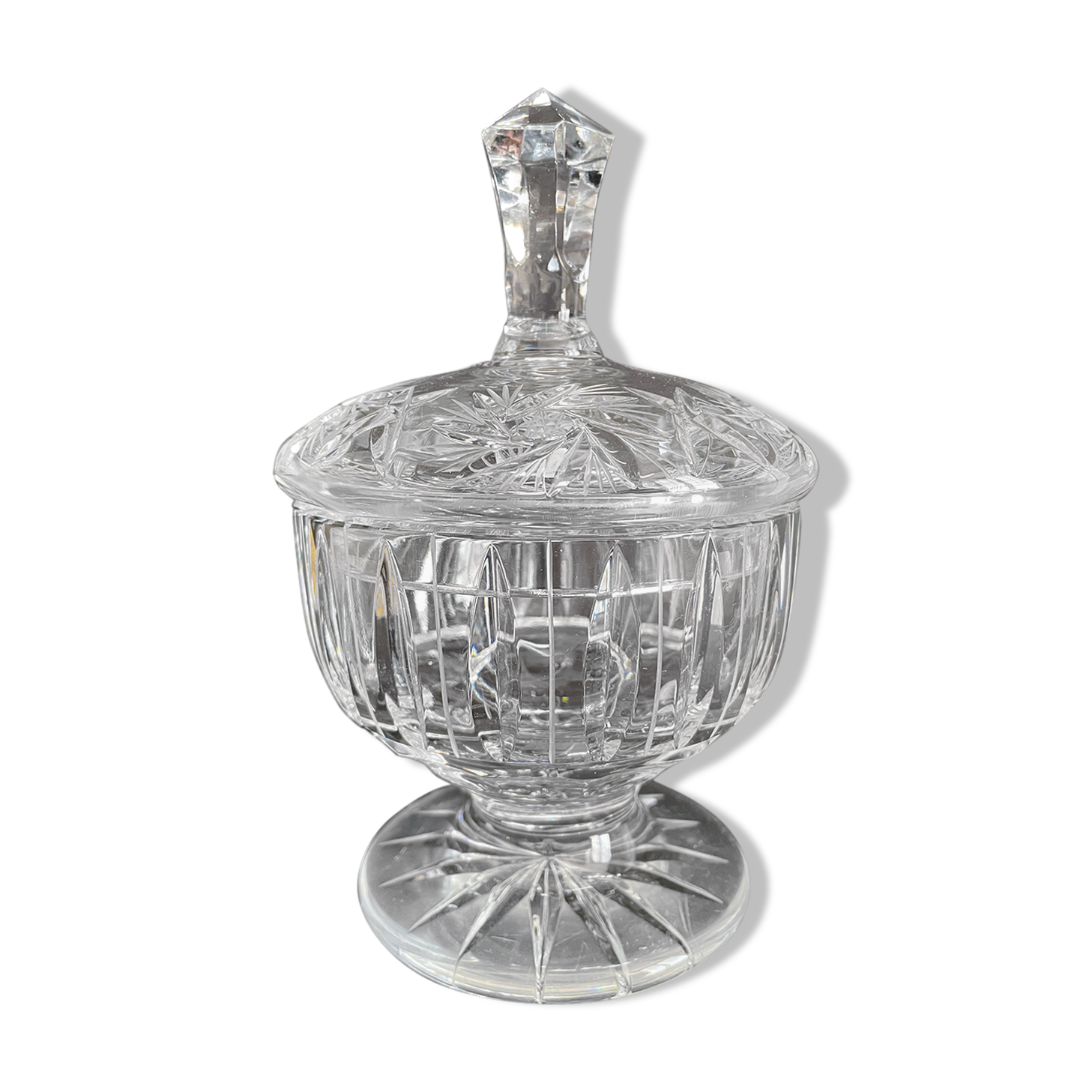 1547 Bohemian Crystal - Sugar or foot candy - Modern mid-century - Cut crystal