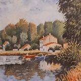 Oil on canvas signed-landscape