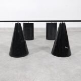 Vintage Italian Rectangular Marble Coffee Table with Glass Top