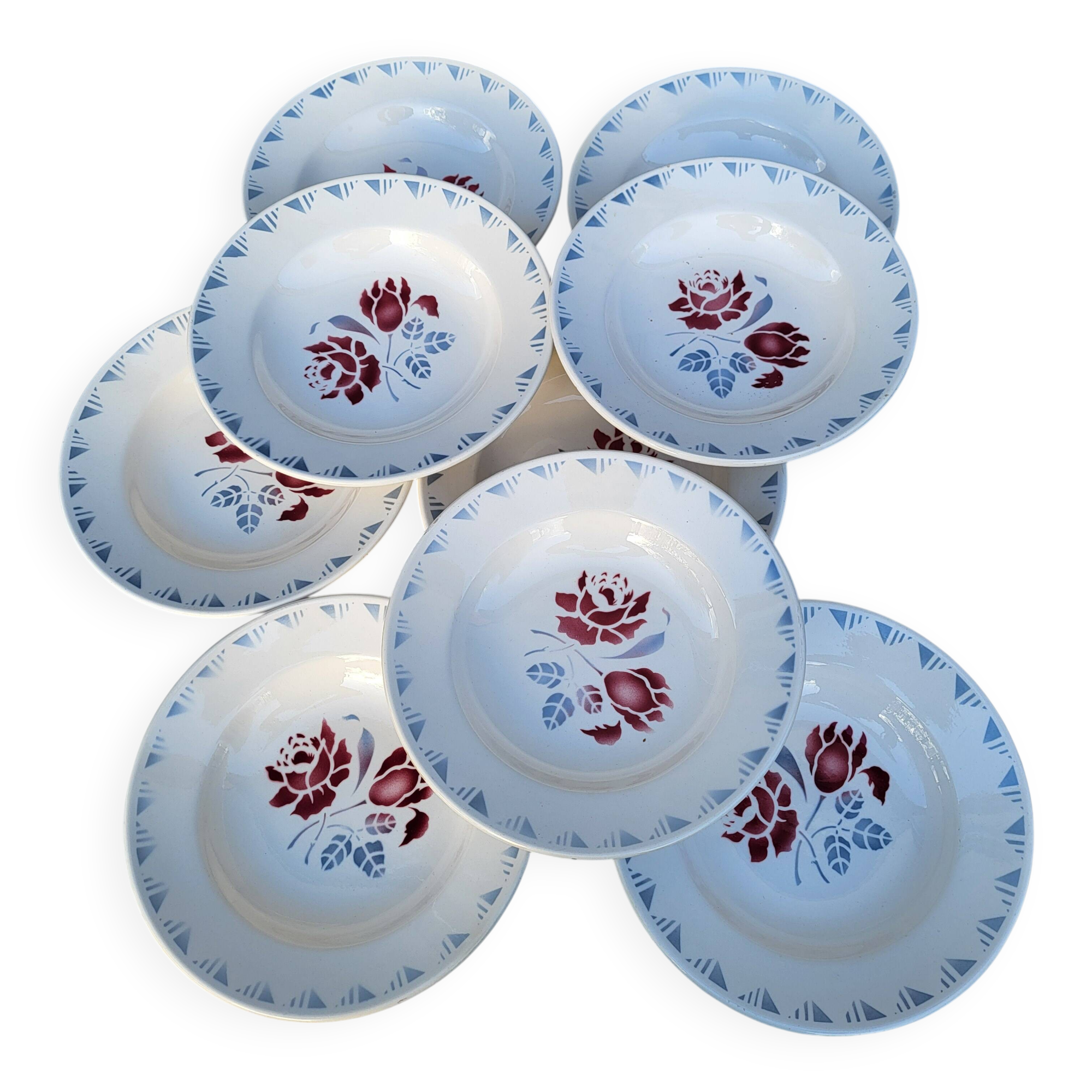 Lot 9 deep plates ▪︎ Art Deco ▪︎ Jane ▪︎ Niderviller