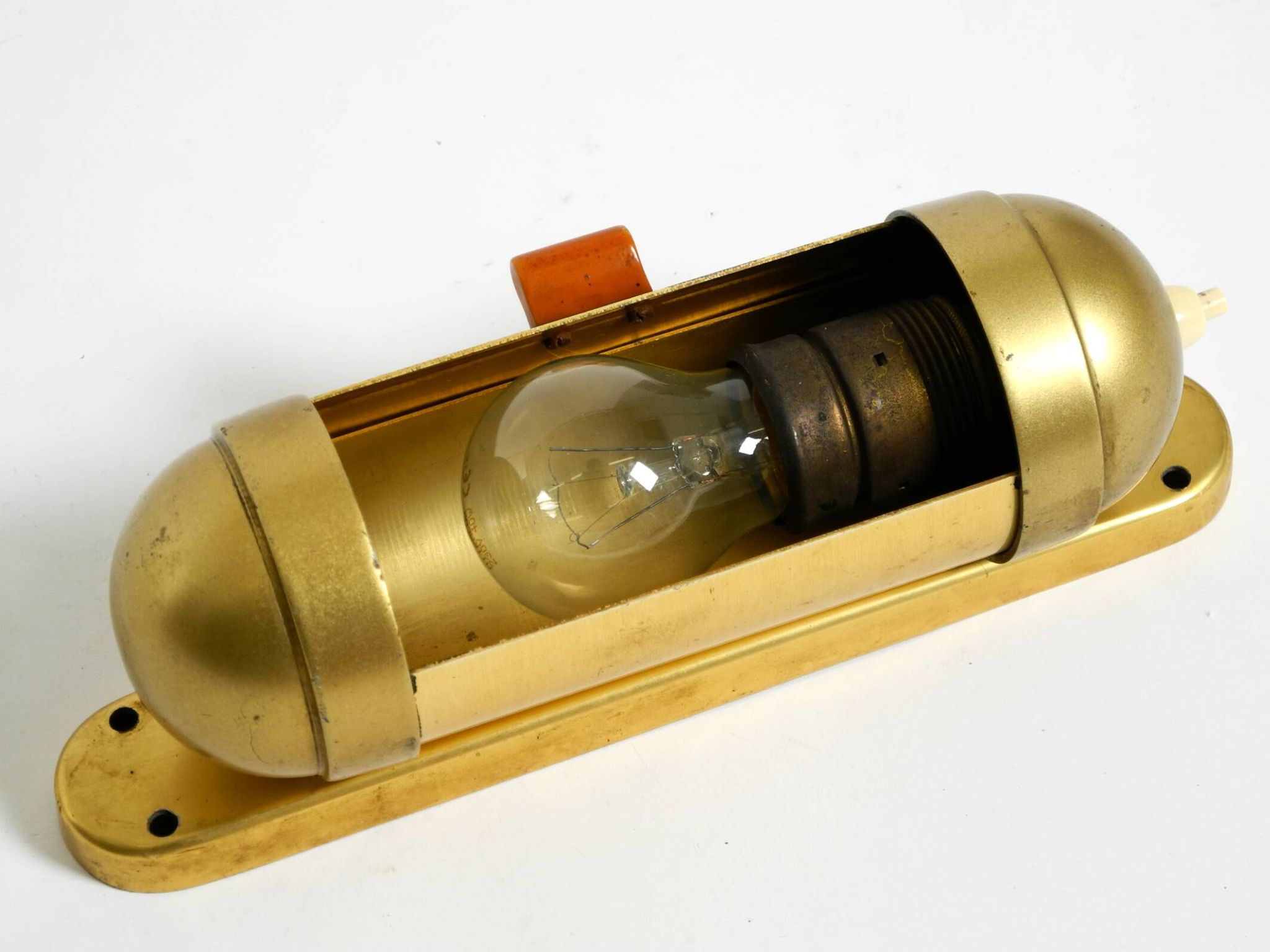 Original 1930s cabin submarine wall lamp in streamlined design