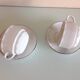 Two white cups with saucers by Apilco vintage 60-70s