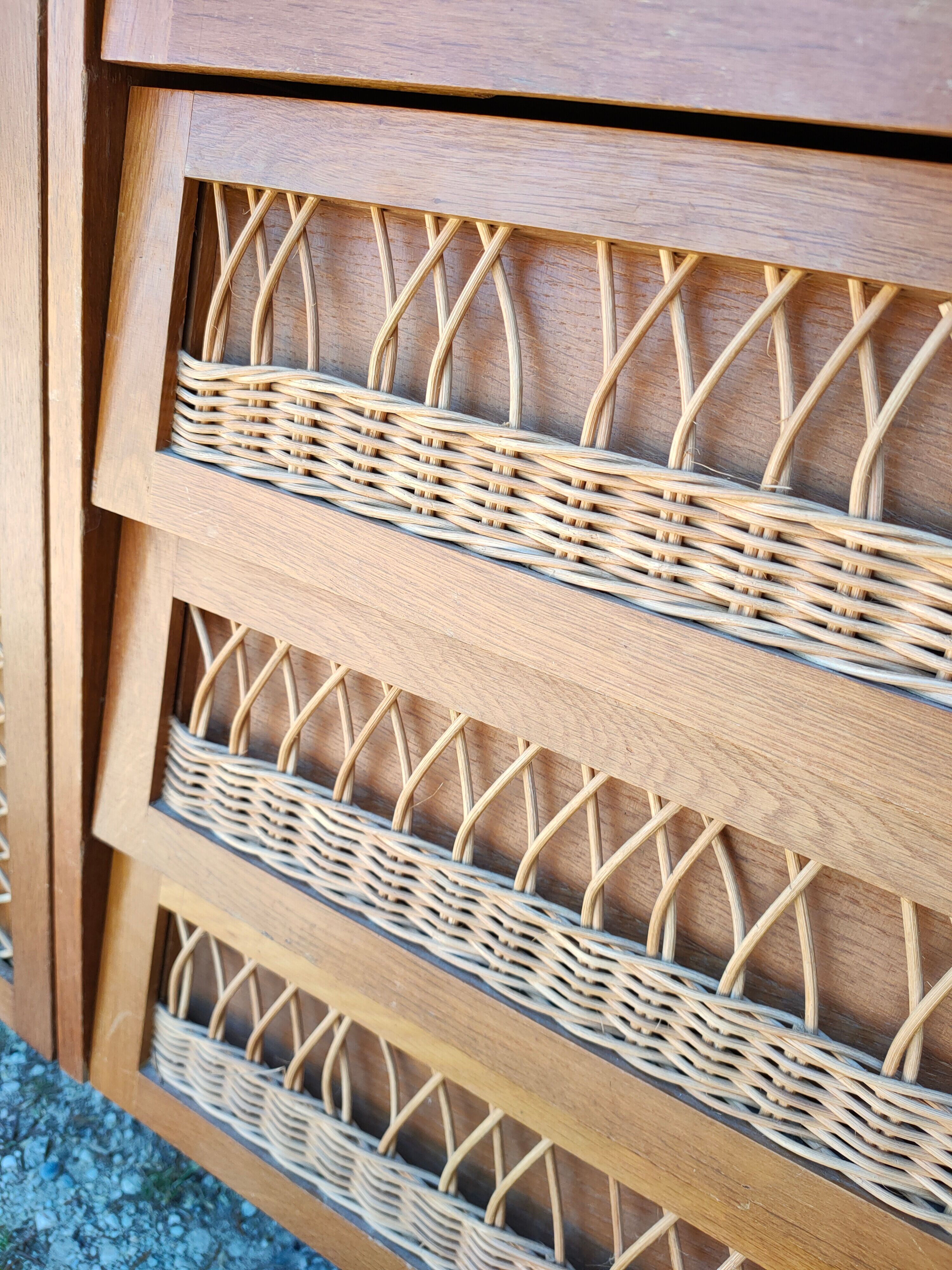 Wardrobe, vintage rattan wardrobe