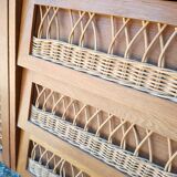 Wardrobe, vintage rattan wardrobe