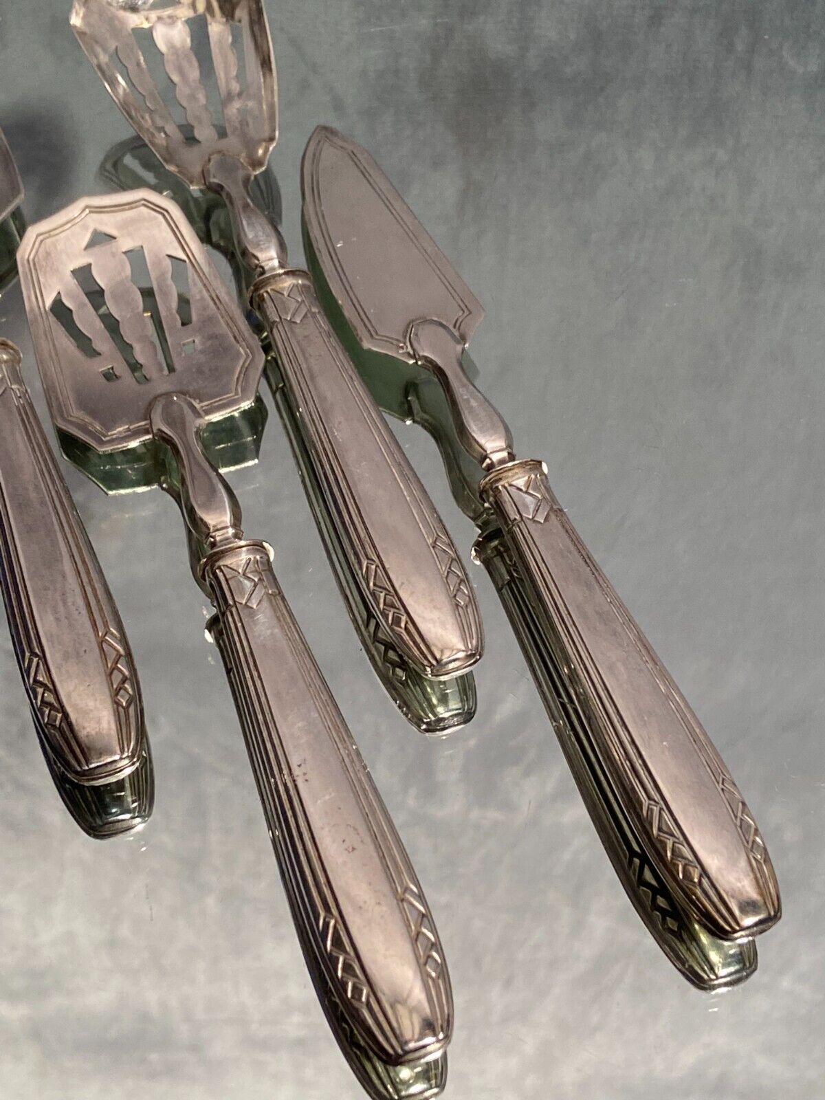 Confectionery service hors d'oeuvres sprinkler silver metal design Vintage