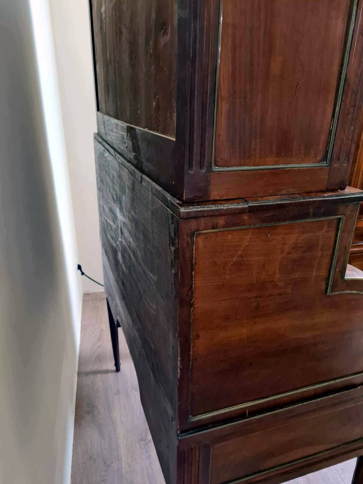 Bureau à cylindre époque Louis XVI en Acajou de Cuba massif circa 1760