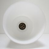 Lampe verre opalin laiton massif années 60