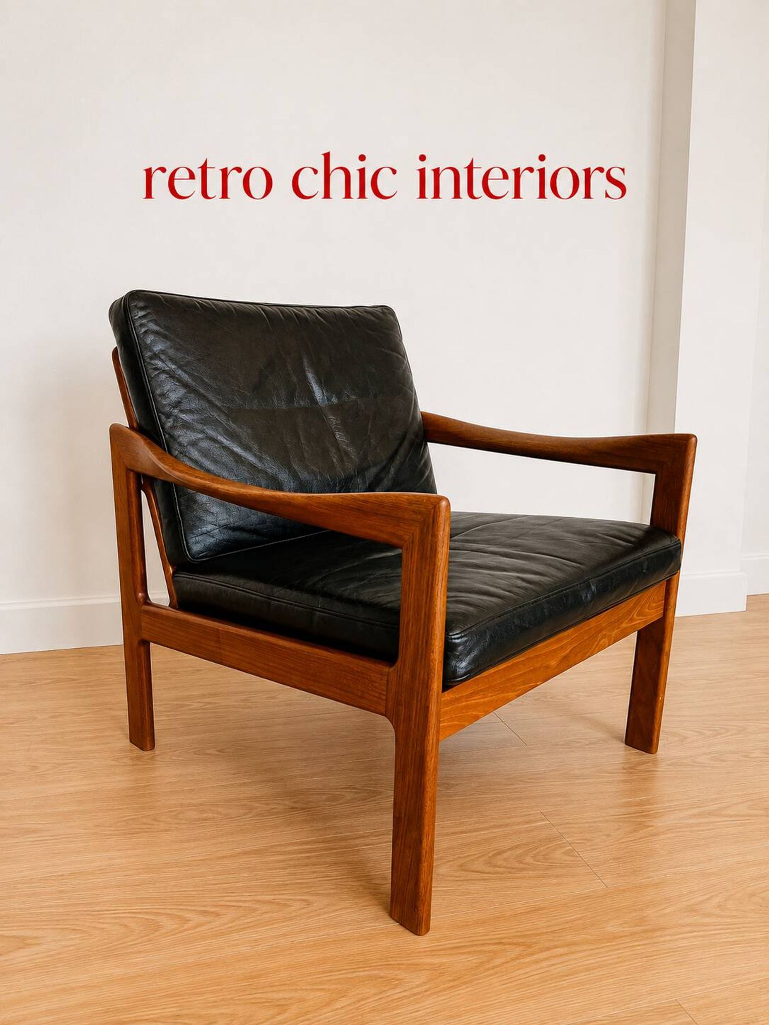 Vintage Danish Illum Wikkelsø teak lounge chair model 20