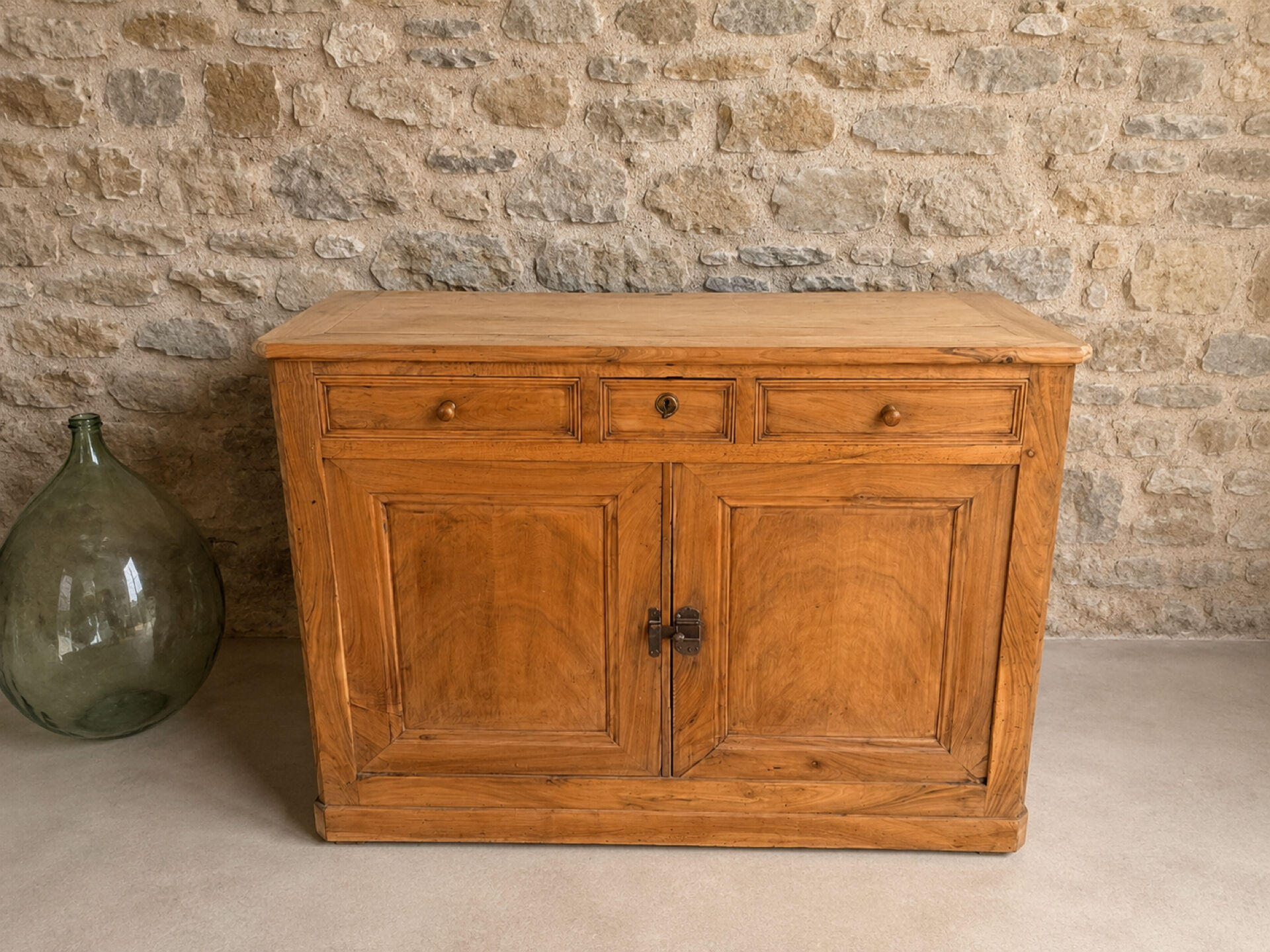 Beautiful low walnut sideboard, sanded.