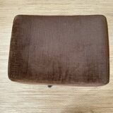 Stool Footrest in velvet and lacquered wood