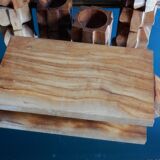 6 egg cups and their olive wood tray