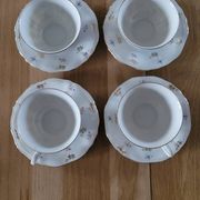 4 cups and saucers in porcelain from Bavaria