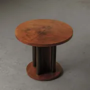 Guéridon rond de style Art déco en bois, vers 1950