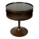 Luna Space Age chocolate brown tulip side table by Opal, Germany
