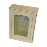 Old wall-mounted wooden display cabinet