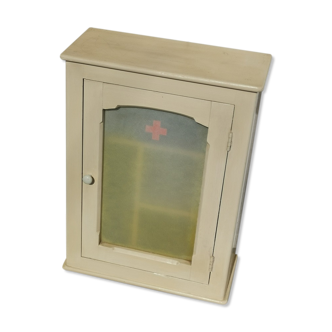 Old wall-mounted wooden display cabinet