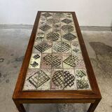 Table basse en palissandre et céramique par P. Jessen, Danemark, années 1960-1970