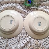 Duo of iron earthenware soup plates