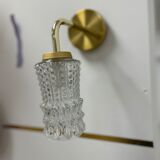 Vintage glass and brass wall lamp