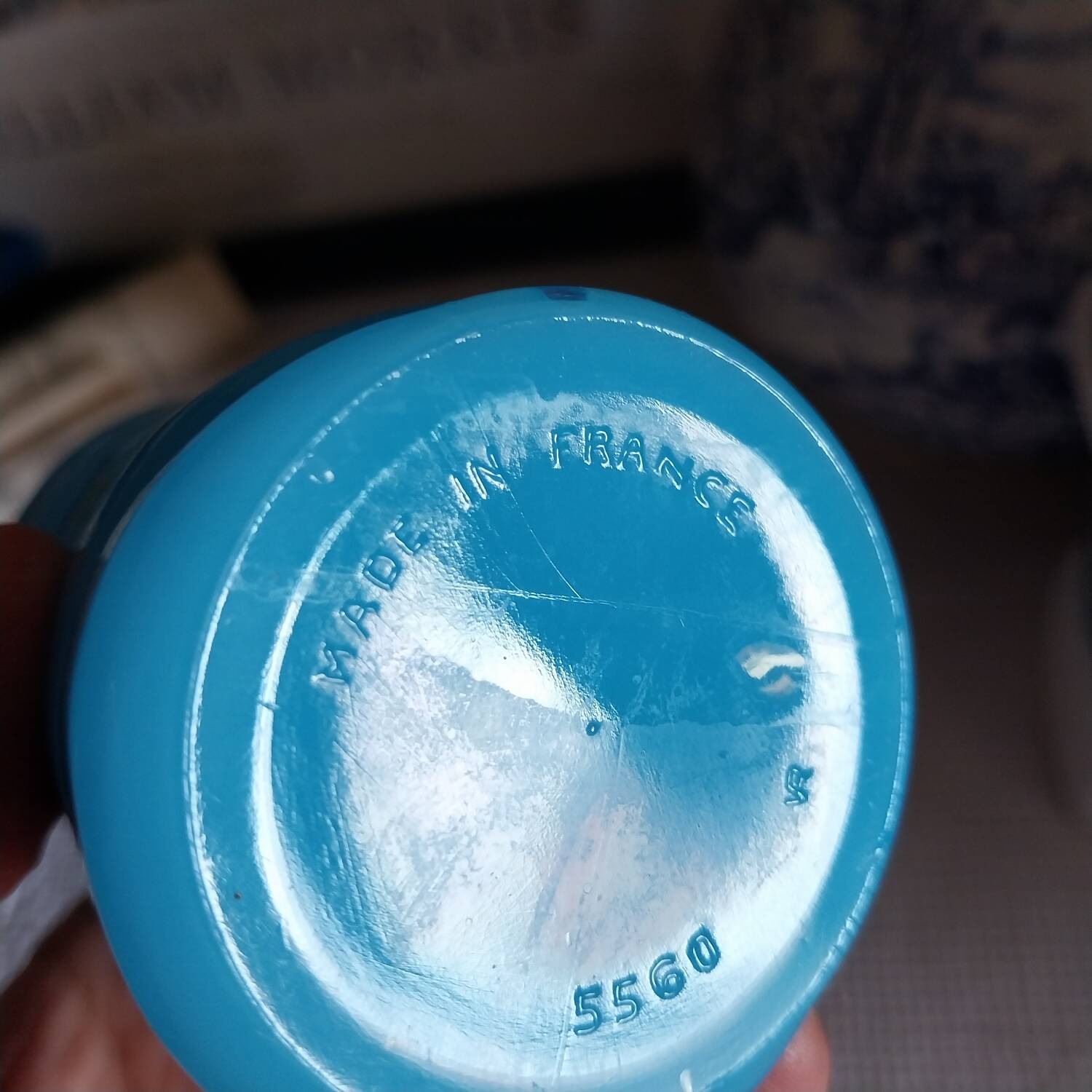 Old blue opaline lamp base