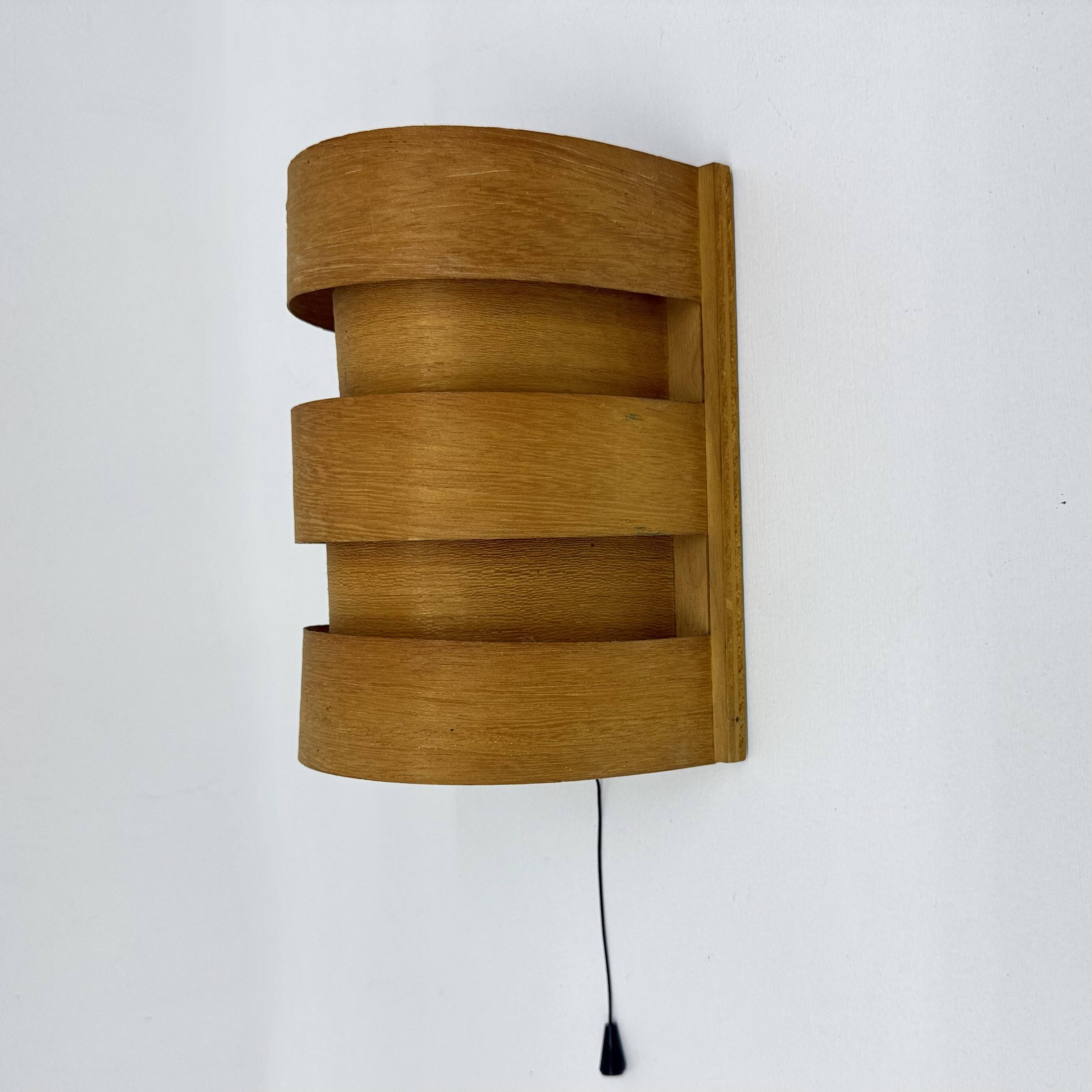 Scandinavian Modern Pine Wall Light by Hans Agne Jakobsson for Markaryd, Sw