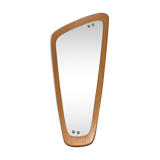 Scandinavian mirror in free-form teak