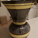Qimper earthenware vase signed HB Quimper