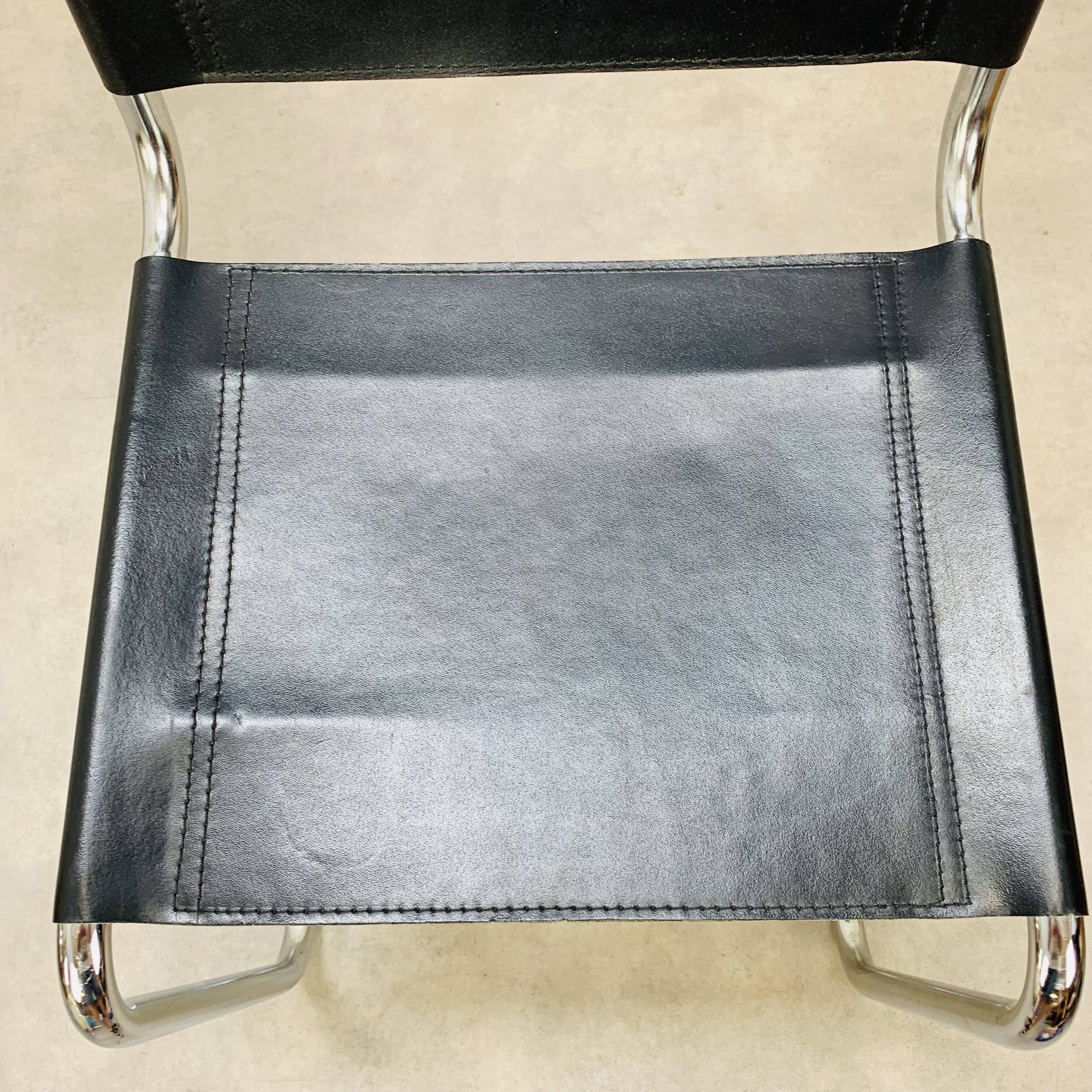Chair B33 by Marcel Breuer 1980 black leather