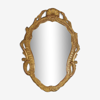 Old mirror frame gilded wood decoration shells and rinses Louis XV style 58x42 cm SB