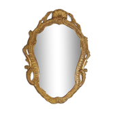 Ancien miroir encadrement bois doré décor coquilles et rinceaux Style Louis XV  58x42 cm SB