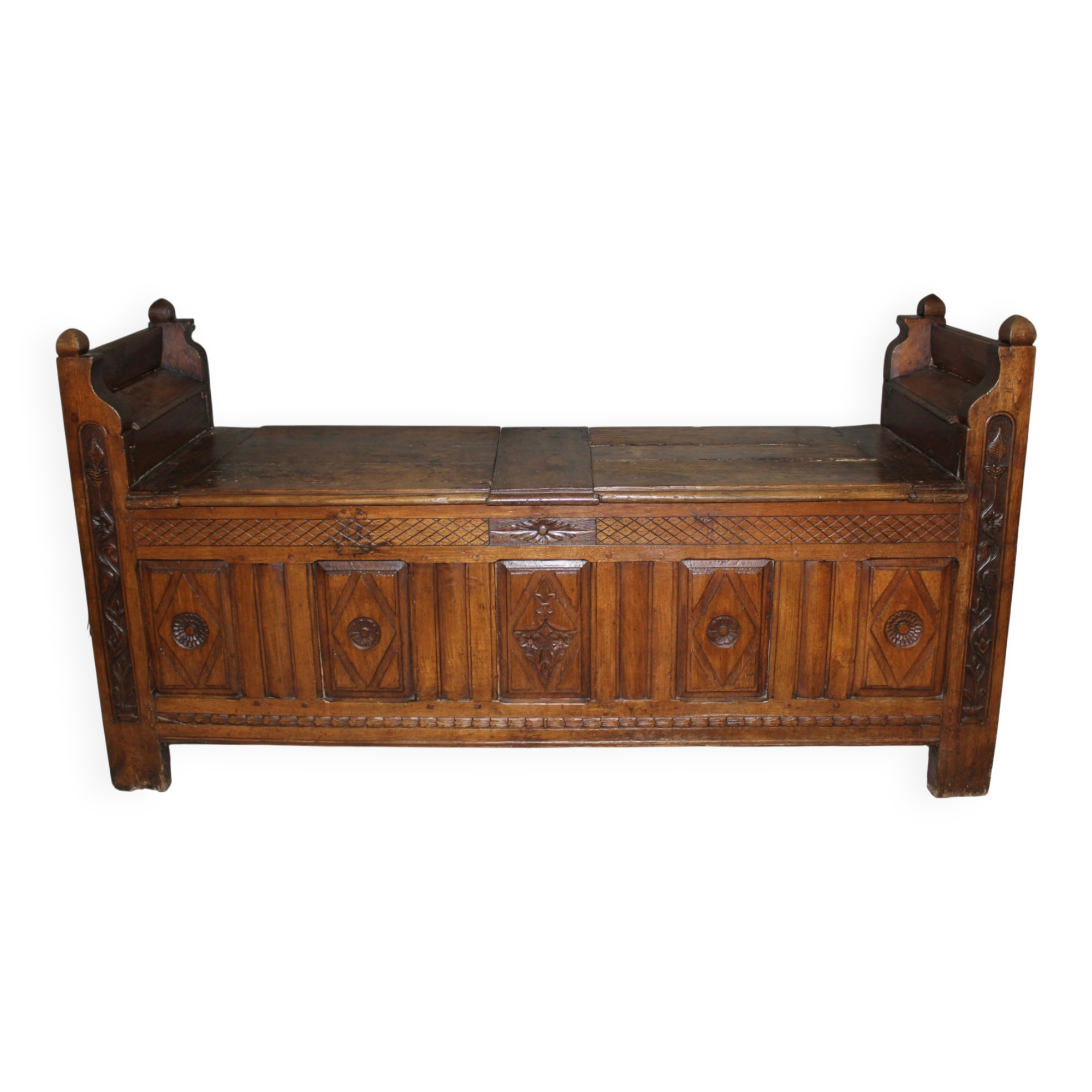 Banc coffre en chêne XVIIIe